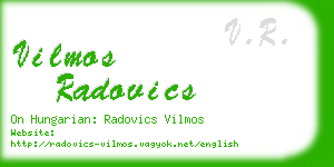 vilmos radovics business card